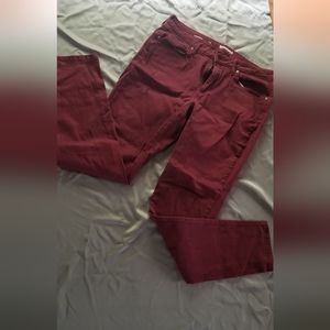 Burgundy skinny jeans